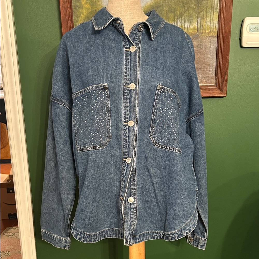 Embellished Blue Denim Jacket